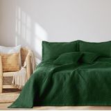 AmeliaHome - Ophelia - Sprei - Donkergroen - 240 x 260 cm - Dubbelzijdig - Ultrasonisch - Polyester