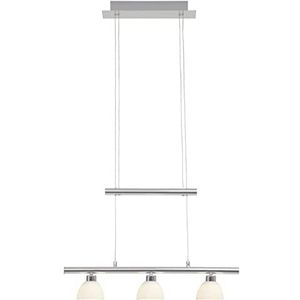BRILLIANT lamp Tonja LED hanglamp 3 lichts chroom/wit | 3x 5W LED geïntegreerd (COB), (285lm, 3000K) | Schaal A ++ tot E | In hoogte verstelbaar door contragewicht