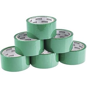 OFFICER PRODUCTS PRODUCTS 15025031-02 verpakkingstape kleur: groen / 6 rollen/breedte 48 mm x lengte 46 m/gekleurde PP-verpakking tape met acryllijm/verpakkingstape plakband pakketplakband /