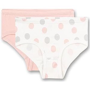 Sanetta Meisjeshipslip in dubbelpak beige slip, wit pebble, 116 cm