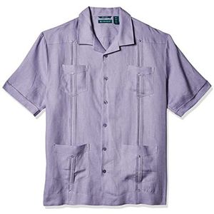 Cubavera Guayabera Herenhemd met korte mouwen van 100% linnen, heirloom lila, 3X-Large