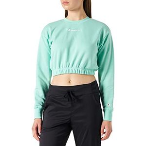 Champion American Classics-Crop Boxy Crewneck sweatshirt voor dames, Turkoois, L