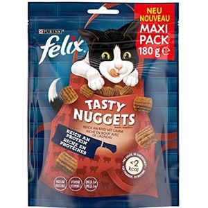 FELIX Tasty Nuggets Rijk aan rundvlees met lam kattensnacks 180 g