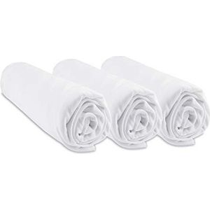 Set van 3 hoeslakens, 70 x 140 cm, babybed, kinderbed, 70 x 140 cm, hypoallergeen bamboe, wit, rekbaar en ademend, gezonde slaap, merk Easy Dort | Oeko-Tex label | gemaakt in Europa