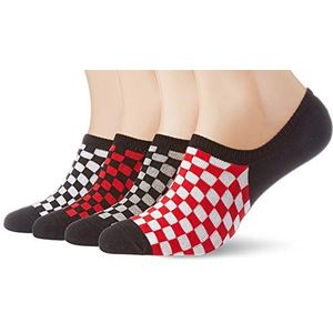 Urban Classics Uniseks sokken (verpakking van 4 stuks), zwart & wit & rood & grijs, L