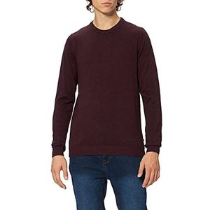 JACK & JONES Pullover trui heren Jjebasic Knit Crew Neck Noos , Rood (Port Royale Detail: twisted with Black) , XS