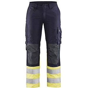 Blaklader 718815128933D22 dames multinorm broek, marineblauw/geel, maat D22