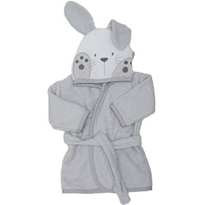 Ti TIN badjas met capuchon, blauw/grijs