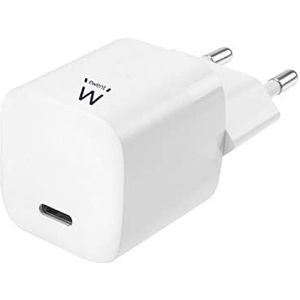 Ewent EW1322 Nano snellader USB-C 33 W GaN voeding PD wandlader mini USB laadadapter, compatibel met MacBook, iPhone, Galaxy S21, AirPods, iPad