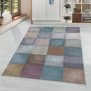 Designtapijt geruit woonkamer laagpolig tapijt onderhoudsvriendelijk