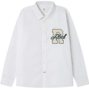 SPRINGFIELD Oxford patch shirt, wit, 11-12 jaar voor jongens