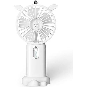 Rawrr Mini-handventilator, draagbare ventilatoren, USB met oplaadbare batterij, met bureaubasis, standfunctie, voor kantoor, thuis, reizen (wit)