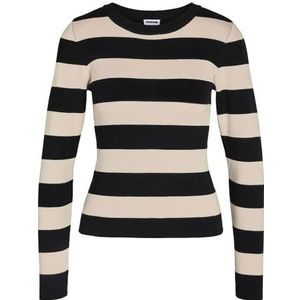 Noisy may Dames Nmjaz L/S O-Neck Knit FWD Noos shirt met lange mouwen, zwart, XS