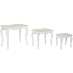DKD Home Decor 3-delige tafelset van MDF (3 stuks) (53 x 35 x 47 cm)