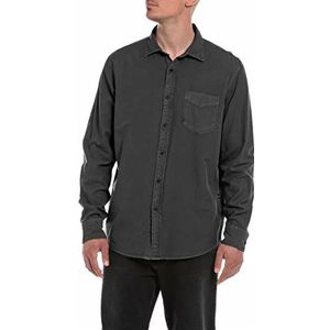 Replay Heren M4106 hemd, 998 Blackboard, XS, 998 BLACKBOARD, XS