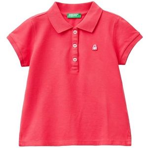 United Colors of Benetton Poloshirt voor meisjes en meisjes, Rood Magenta 34L, 18 mesi