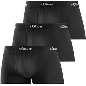 s.Oliver JH-34H boxershorts voor heren, verpakking van 3 stuks, stretch, machinewasbaar, elastiek, effen, zwart, XL