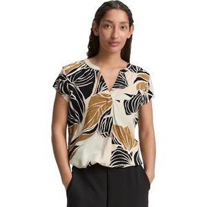 TOM TAILOR - Damesblouse - Neutraal - Viscose - Korte Mouwen - Regular Fit