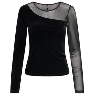 Onlsmooth - Top - O-Neck - Lange Mouwen - Korte Lengte - Kantdetail