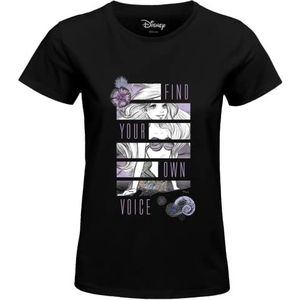 Disney Little Mermaid - Find Your Own Voice WODLITLTS033 T-shirt voor dames, zwart, maat M, Zwart, M