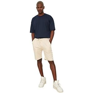 Trendyol Basic herenshort met regelmatige pasvorm en bermuda casual shorts, beige, extra large