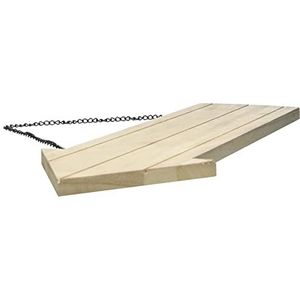 Rayher 6199000 Houten pijl met metalen ketting 38,5 x 14,8 cm, dikte 1,1 mm, houten bord om op te hangen, houten plank in pijlvorm, deurbord, deurhanger blanco, wegwijzer hout, beige