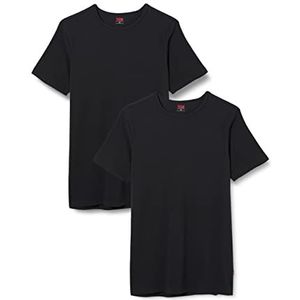 Levi's Heren Levis Men Solid Crew 2p T-shirt (2 stuks), zwart (jet black 884), L