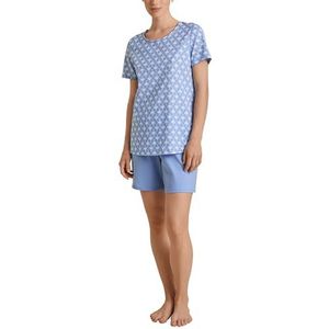 CALIDA Shell Nights Pyjama kort Hydrangea Blue, 1 stuk, maat 48-50, Hydrangea Blue., 48/50