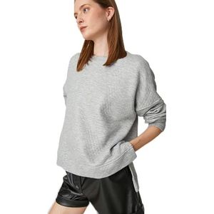 Koton Oversized sweatshirt voor dames, ronde hals, grijs (027), M