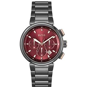 BOSS Chronograph Quartz horloge voor heren met grijze roestvrijstalen armband - 1514000