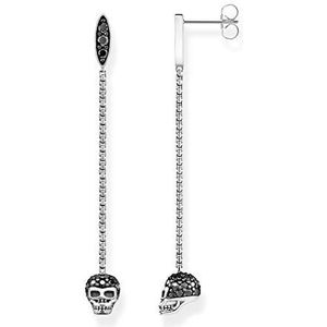 THOMAS SABO Oorstekers voor dames, doodskop, 925 sterling zilver, zwart H2164-643-11