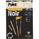 Clairefontaine 975168C Tekenblok Painton Multi-Technisch – 20 vellen tekenpapier multi-tech met licht ruwe korrel – zwart – A5 14,8 x 21 cm 250 g