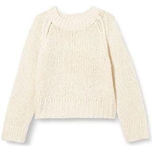 NAME IT Girl's NKFRILITTER LS Boxy Knit Pullover Buttercream, 116