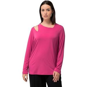 Ulla Popken Dames Cut-Out T-shirt, lila, 54/56 NL