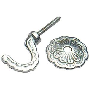 Merriway BH01639 35 mm rozetten gordijnhouder met rugplaat (verpakking van 2), chroom gesatineerd/wit, 2 stuks