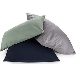 Blumtal Kussensloop Microvezel Kussenhoes 50 x 50 cm - Wit - Met Rits - Set van 2