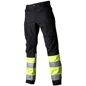 Top Swede 220172051D116 Model 220 waarschuwingsbescherming stretchbroek, zwart/geel, maat D116