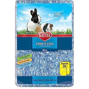 Kaytee Clean & Cozy Super Absorberend Papieren Beddengoed voor Kooien, Hamster, Gerbil, Muizen, Konijn, Cavia, 49,2 liter, Blauw