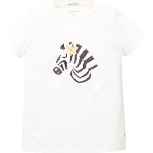 TOM TAILOR Meisjes 1036089 T-shirt voor kinderen, 10315-Whisper White, 128/134, 10315 - Whisper White, 128 cm