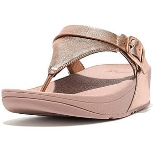 Fitflop Dames LULU verstelbare lederen teenpost sandalen, roségoud, 4.5 UK, Roségoud, 37.5 EU