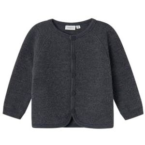 NAME IT Babyjongens Nbmwmino Wool Bru Ls Card gebreide jas, blauw, 50 cm