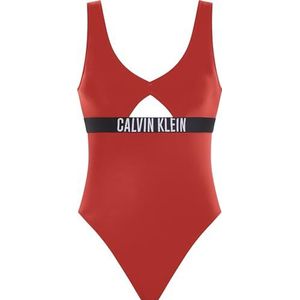 Calvin Klein Badpak met blote rug, Rood (Flaming Chili), XS