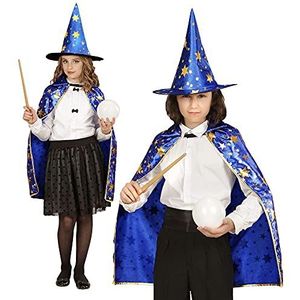 Widmann 05932 - kinderkostuum tovenaar, cape, hoed, verkleedset, kostuumaccessoires, fantasy, carnaval, themafeest