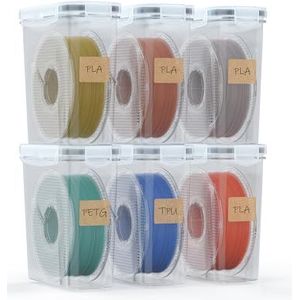 YOOPAI Filament opbergdoos, 6 stuks filamentcontainers voor 3D-printen, filamentverzegeling en bescherming, draagbare opslag met droogmiddel en etiketten, water- en stofdicht, 4,0 l