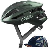 ABUS PowerDome ACE racefietshelm - met ABUS Race Cap - lichte fietshelm met slim ventilatiesysteem - Made in Italy - voor mannen en vrouwen - groen, maat S