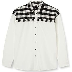 Koton Dames Check Long Sleeve Katoen Shirt, Off White (001), 42