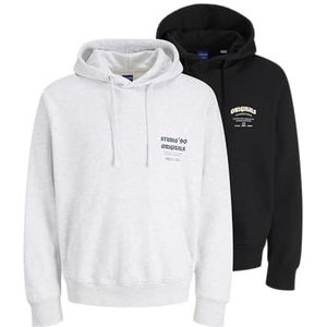 Jack & Jones - JORMEADOWS - Sweatshirt - Blauw / Zwart / Wit Gemêleerd - 2 Pack