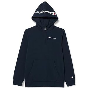 Champion Legacy American Classics B-Maxi-logo Ultralight Powerblend Fleece Half Zip Sweatshirt met capuchon voor kinderen en jongens, Navy Blauw, 13-14 jaar