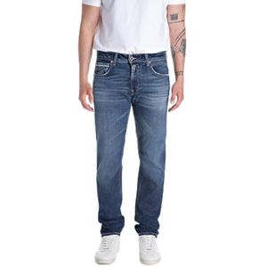 Replay Heren Straight Fit Jeans Grover Original Collectie, 007, donkerblauw, 32W / 30L