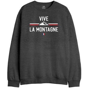 Republic Of California Vive La Montagne UXREPCZSW003 sweatshirt, uniseks, antraciet, maat S, Antraciet, S